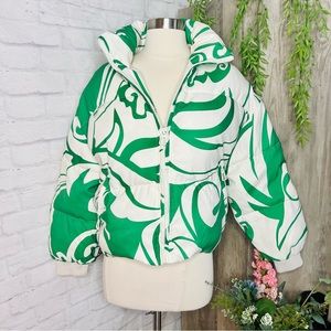 Geo Print Puffer Jacket